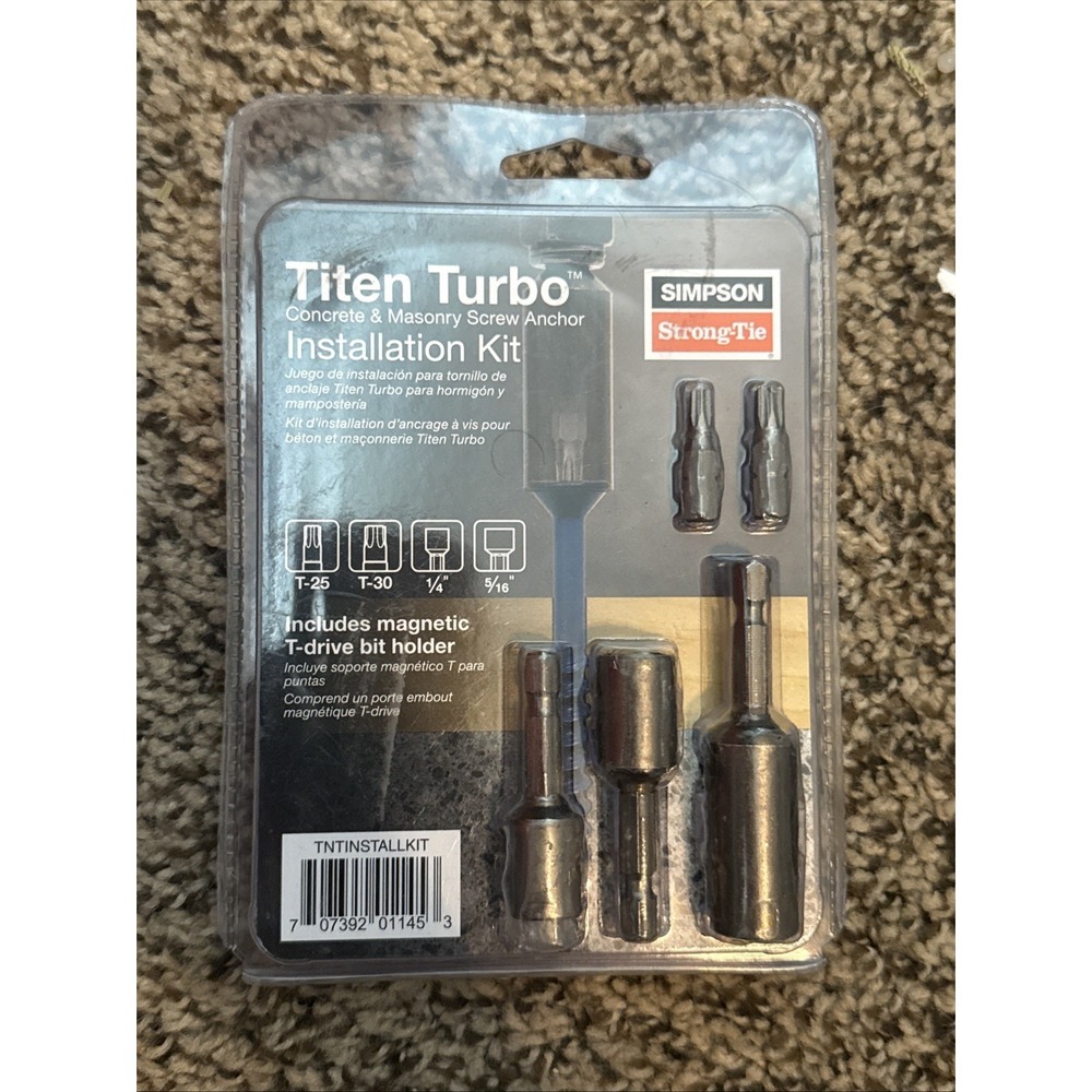 New Simpson Strong-Tie Titen Turbo Concrete Masonry Screw Installation Kit